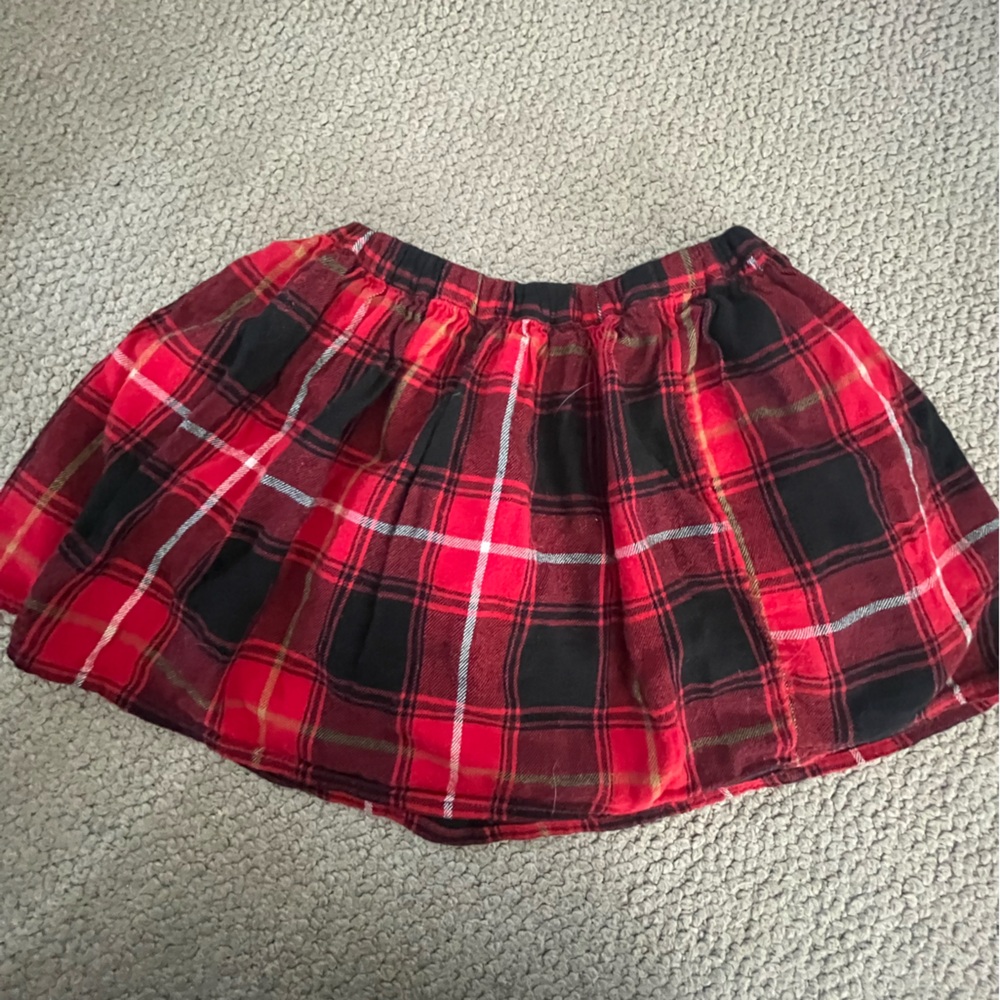 GAP Red and Black Plaid Skater Skirt
